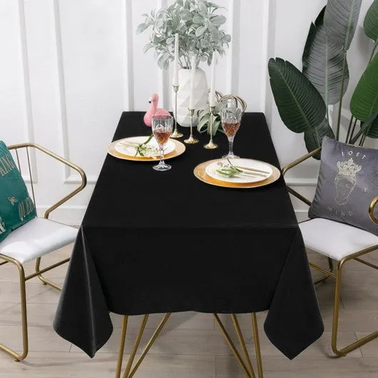 10 pcs 90" x 132" Rectangle Polyester Tablecloth-Black