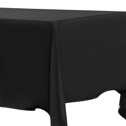 10 pcs 90" x 132" Rectangle Polyester Tablecloth-Black