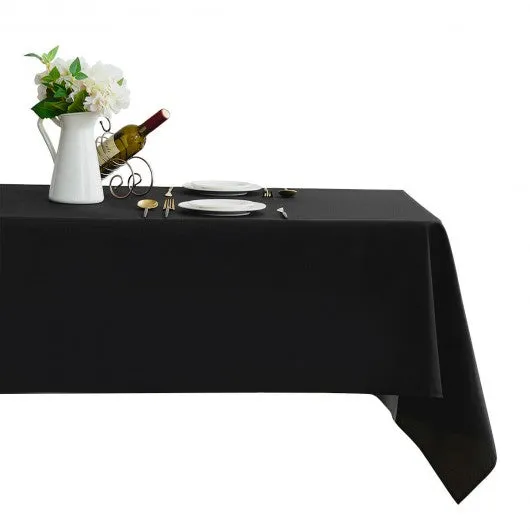 10 pcs 90" x 132" Rectangle Polyester Tablecloth-Black