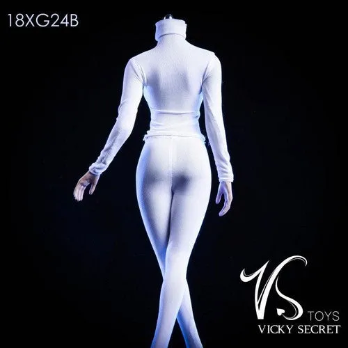 1:6 Custom Female Figure - White Tights High Collar Outfit 18XG24B Vicky Secret Toys