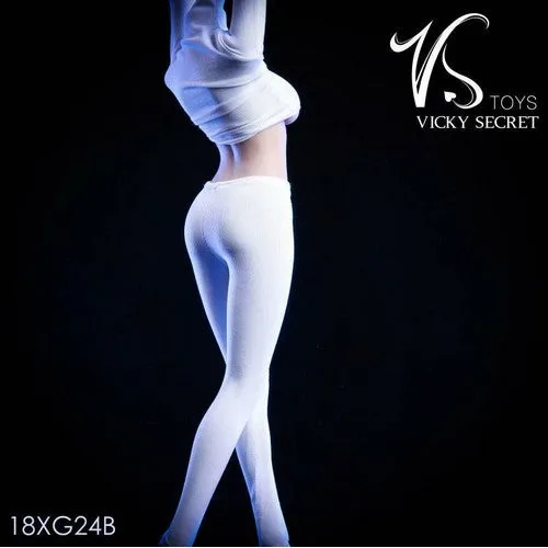 1:6 Custom Female Figure - White Tights High Collar Outfit 18XG24B Vicky Secret Toys