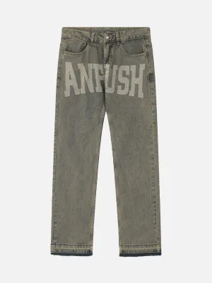 1984 American Vintage Letter Print Jeans - 1722