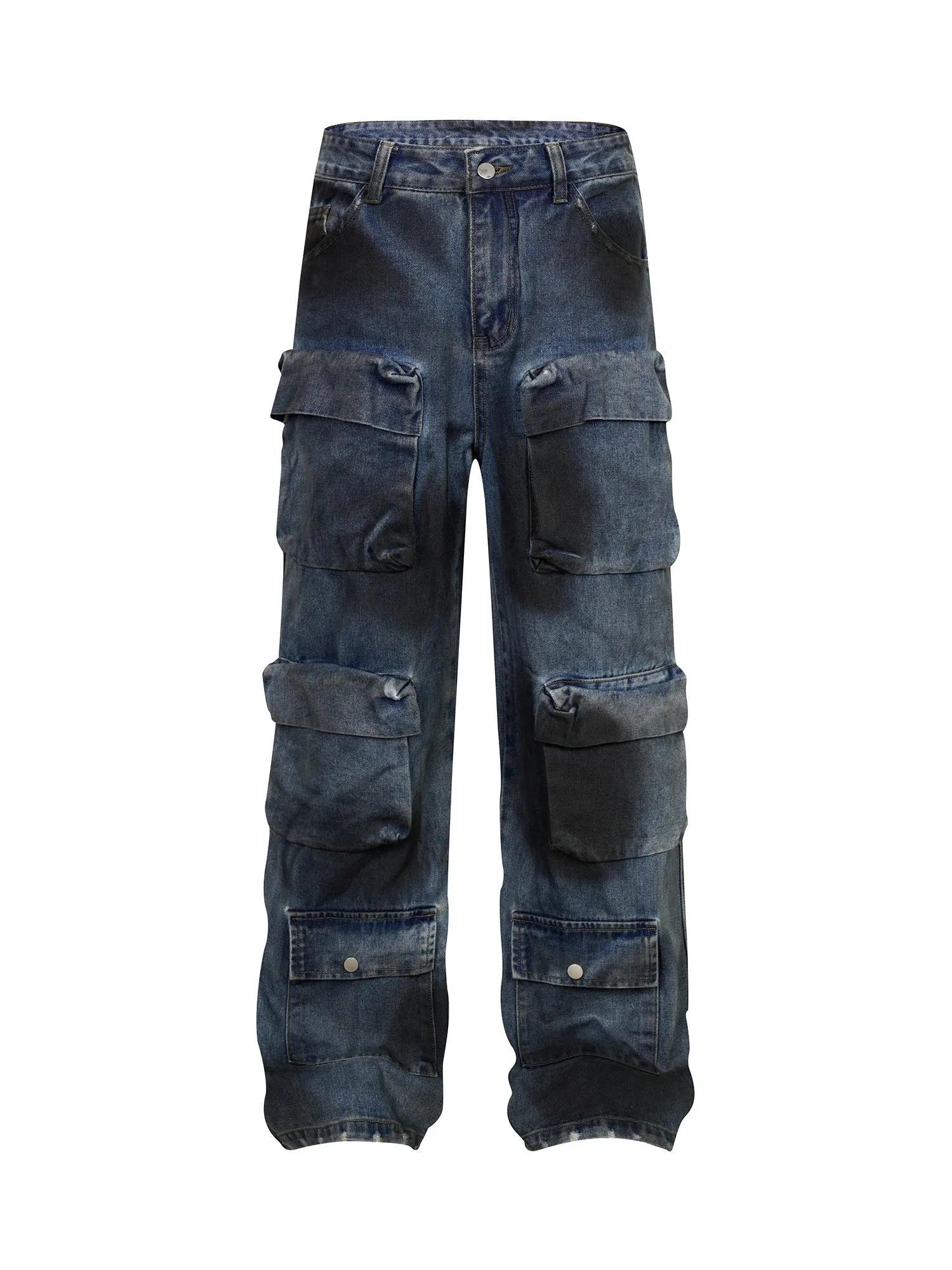 1984 High Street Hip-hop Distressed Washed Work Jeans