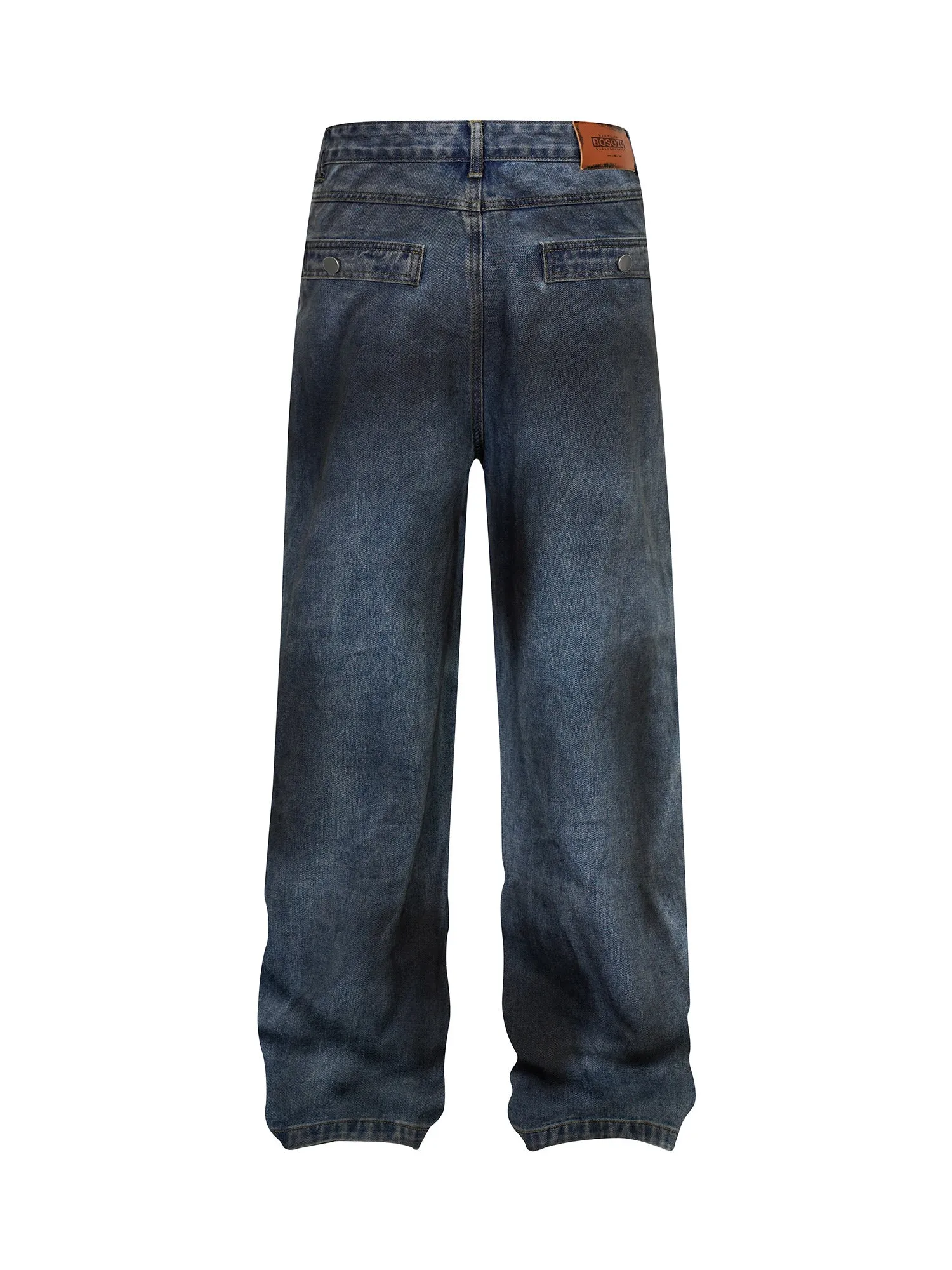 1984 High Street Hip-hop Distressed Washed Work Jeans