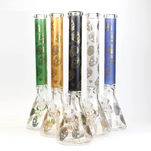 20" Skull Patterned Glass Water Pipe