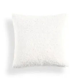 20"x20" Oversize Cozy Soft Reversible Faux Shearling Family-Friendly Square Pillow Cover White - Lush Décor