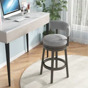 27/31 Inch Swivel Bar Stool with Upholstered Back Seat and Footrest-31 inches