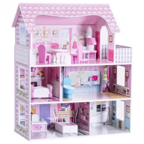 28" Pink Dollhouse w/ Furniture