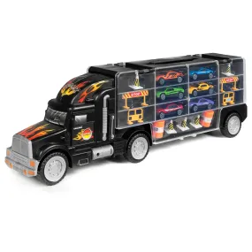 29-Piece 2-Sided Carrier Truck w/ 11 Accessories, 18 Cars - Multicolor