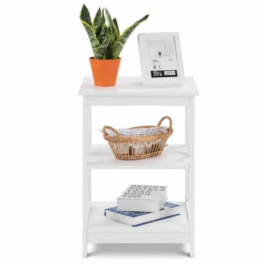 2PCS 3-Tier Display Storage End Table-White