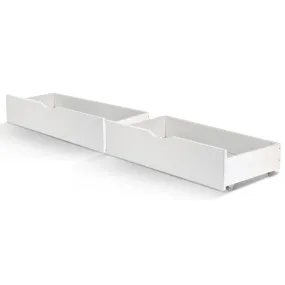 2x Storage Drawers Trundle for Single Wooden Bed Frame Base Timber White