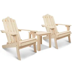 3 PC Natural Set Chairs & Side Table