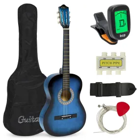 38in Beginner Acoustic Guitar Musical Instrument Kit w/ Case, Strap, Tuner