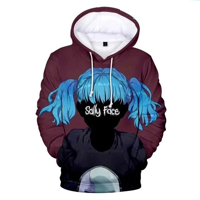 3D Sally Face Hoodies Sweatshirts Men/Women winter thin pullover Hoodie sally face Tops