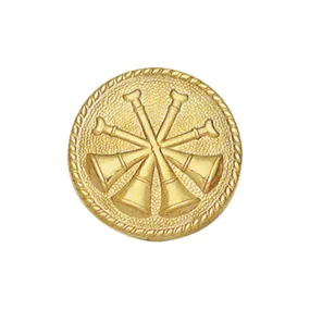 4X Bugle Round Disc Collar Insigina | Gold or Silver