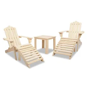 5 PC Natural Set Chairs & Side Table