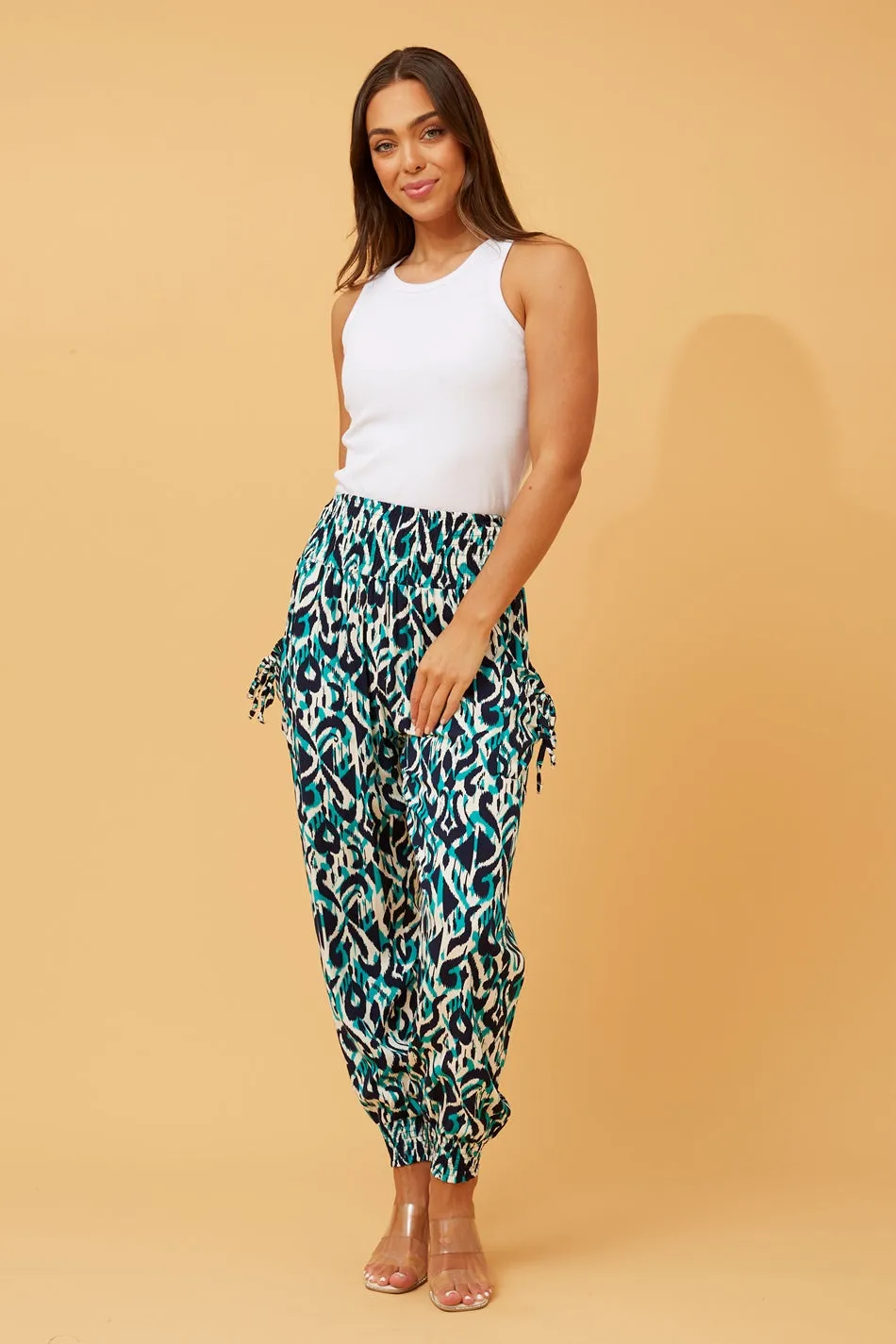 ABSTRACT PRINT BOHO HAREM PANTS