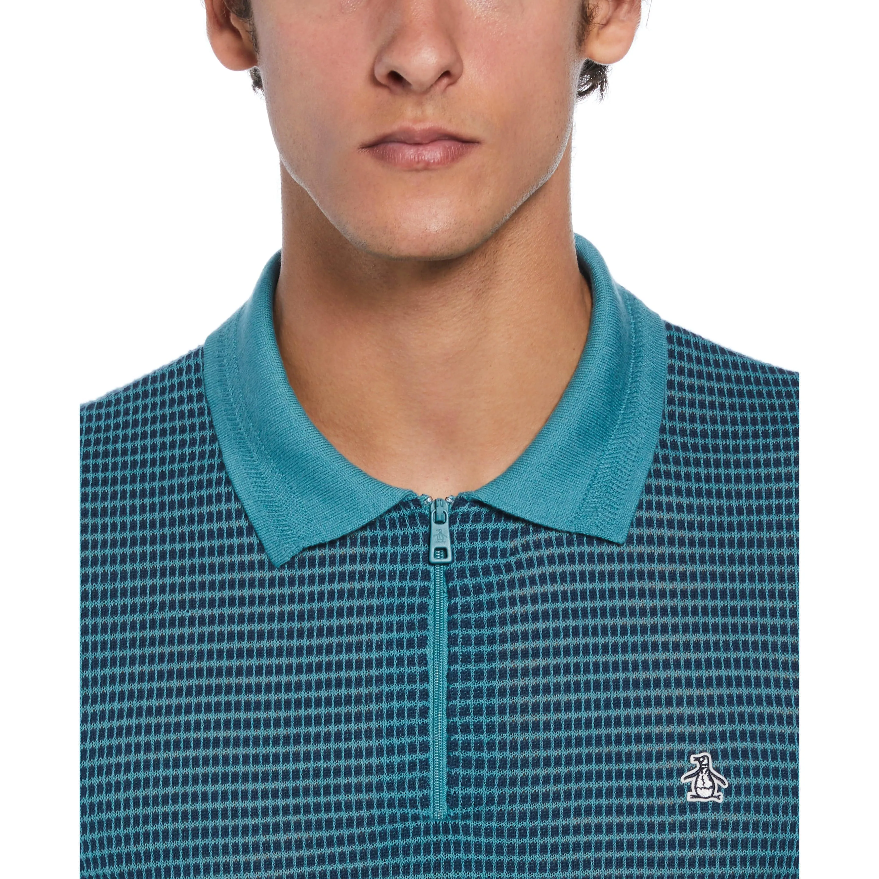 All Over Jaquard 1/4 Zip Sweater Polo