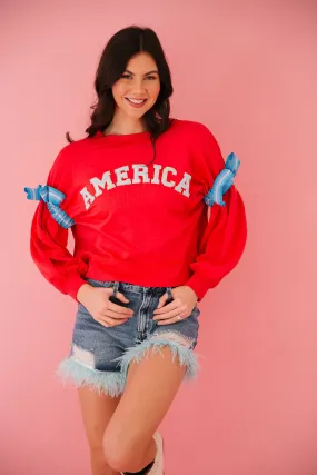 AMERICA RED RIBBON PULLOVER