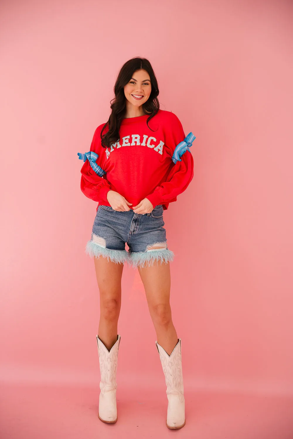 AMERICA RED RIBBON PULLOVER