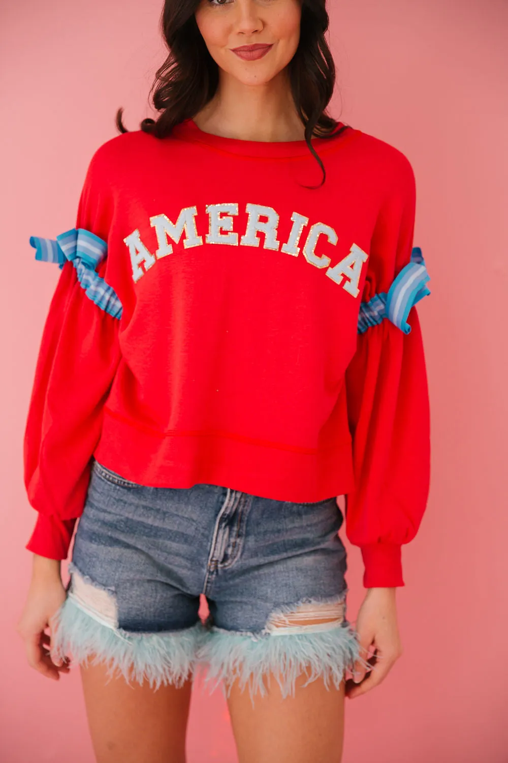 AMERICA RED RIBBON PULLOVER