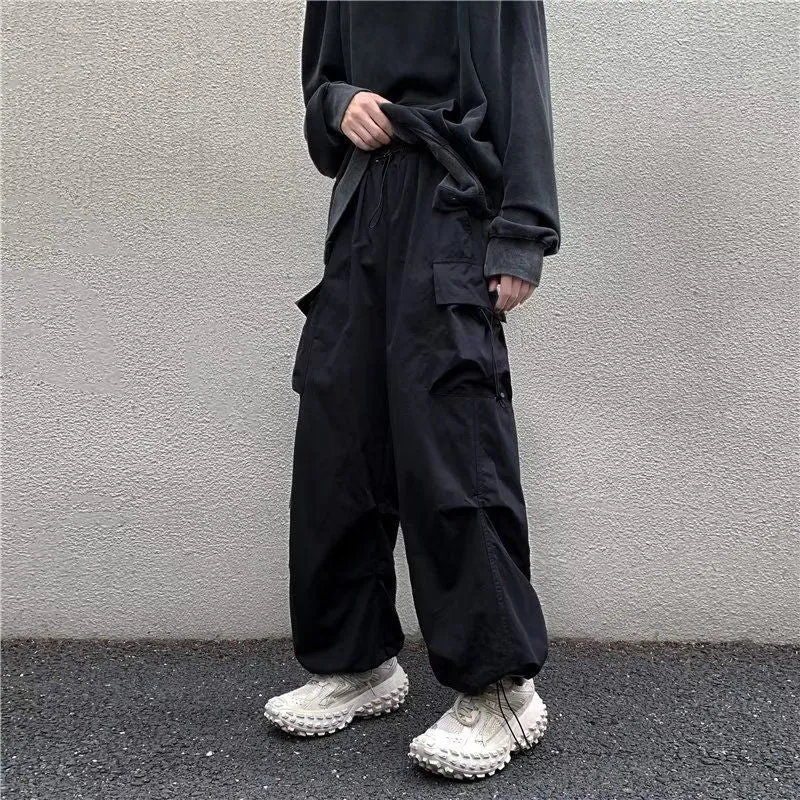 American Cargo Pants Men Y2k Streetwear Baggy Overalls High Street Wide Leg Pants Hip Hop Designer Casual Loose Straight Trouser