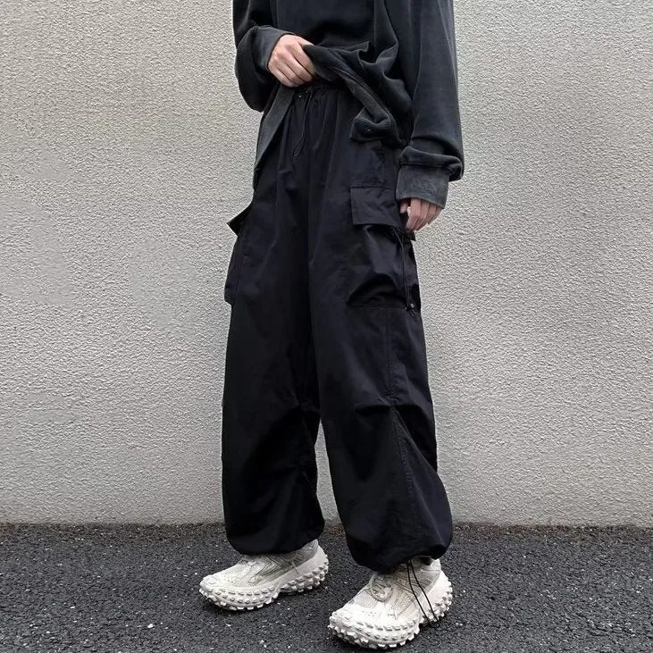 American Cargo Pants Men Y2k Streetwear Baggy Overalls High Street Wide Leg Pants Hip Hop Designer Casual Loose Straight Trouser