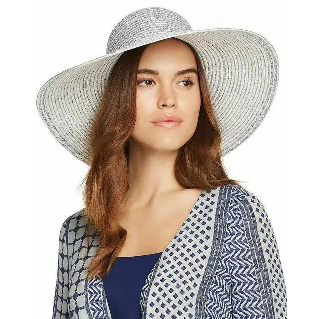 Aqua Two-Tone Packable Floppy Sun Hat