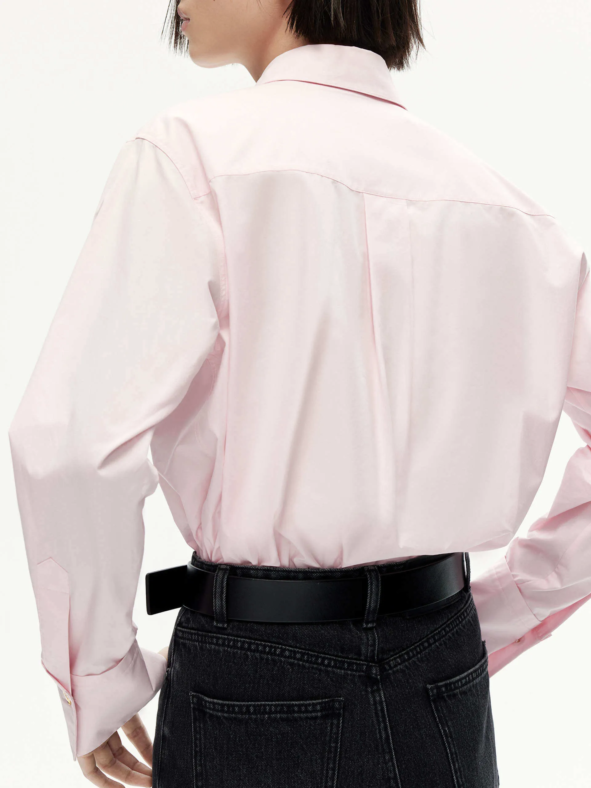 Back Pleated Cotton Shirt