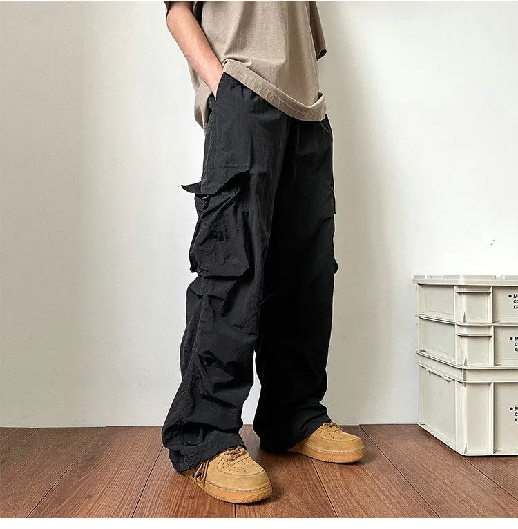 Baggy Black Oversize Men's Cargo Pants Japanese Streetwear Straight Trousers Male Vintage Loose Casual Pocket HipHop Pants Men