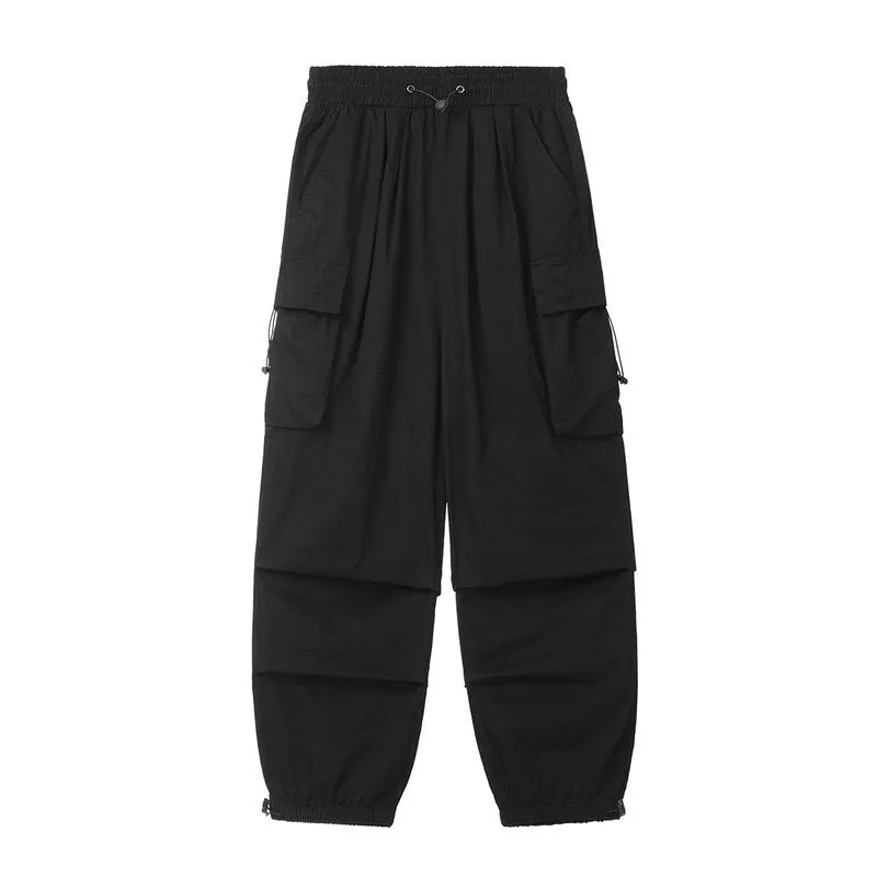 Baggy Black Oversize Men's Cargo Pants Japanese Streetwear Straight Trousers Male Vintage Loose Casual Pocket HipHop Pants Men