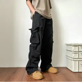 Baggy Black Oversize Men's Cargo Pants Japanese Streetwear Straight Trousers Male Vintage Loose Casual Pocket HipHop Pants Men