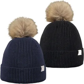 Barts Kids Cinder Faux Fur Pom Pom Knitted Bobble Hat