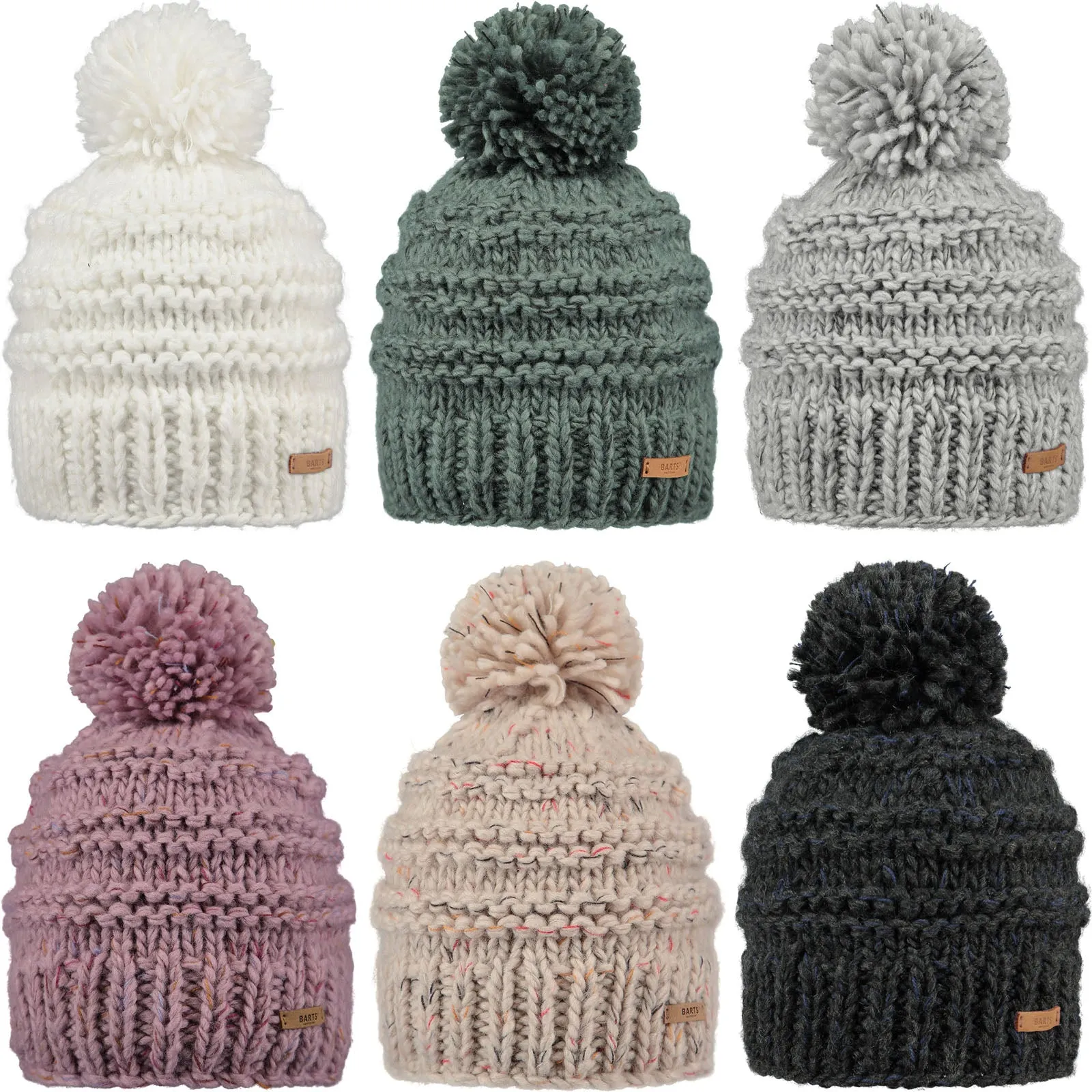 Barts Womens Jasmin Classic Hand Knit Knitted Bobble Hat