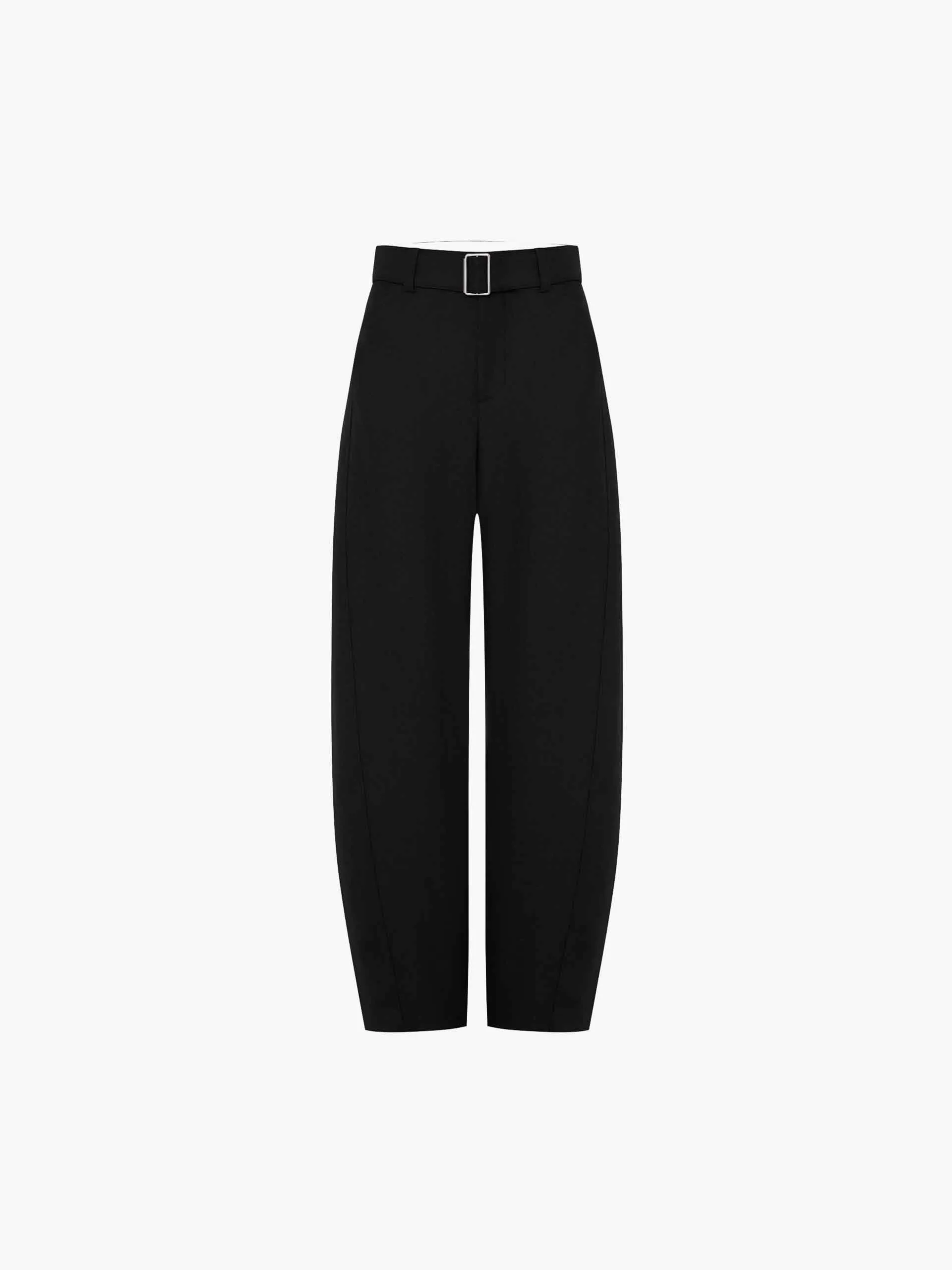 Belted Wool Blend Pants