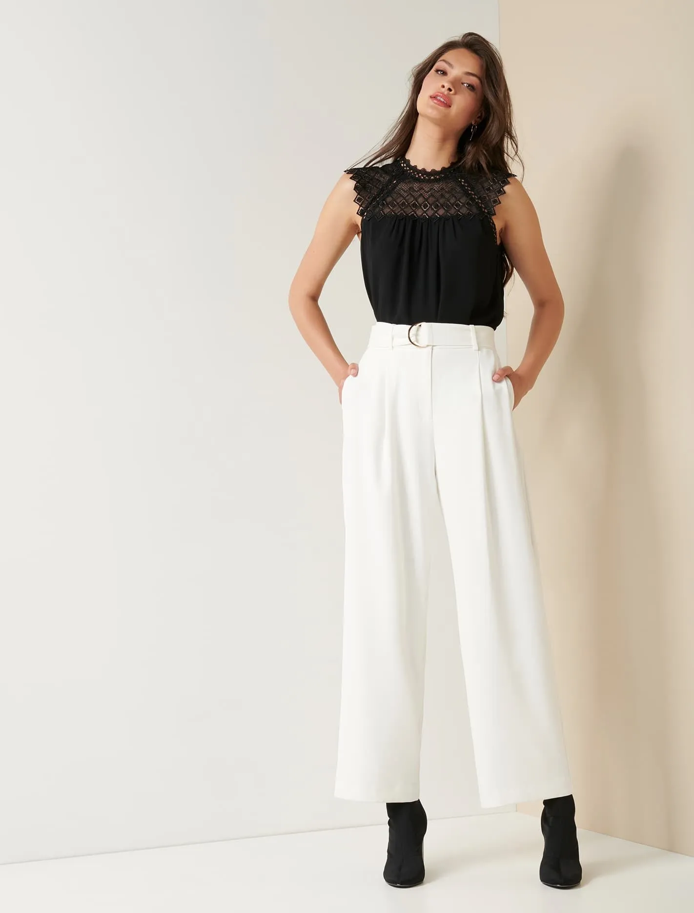 Bianca Wide Leg Belted Pants