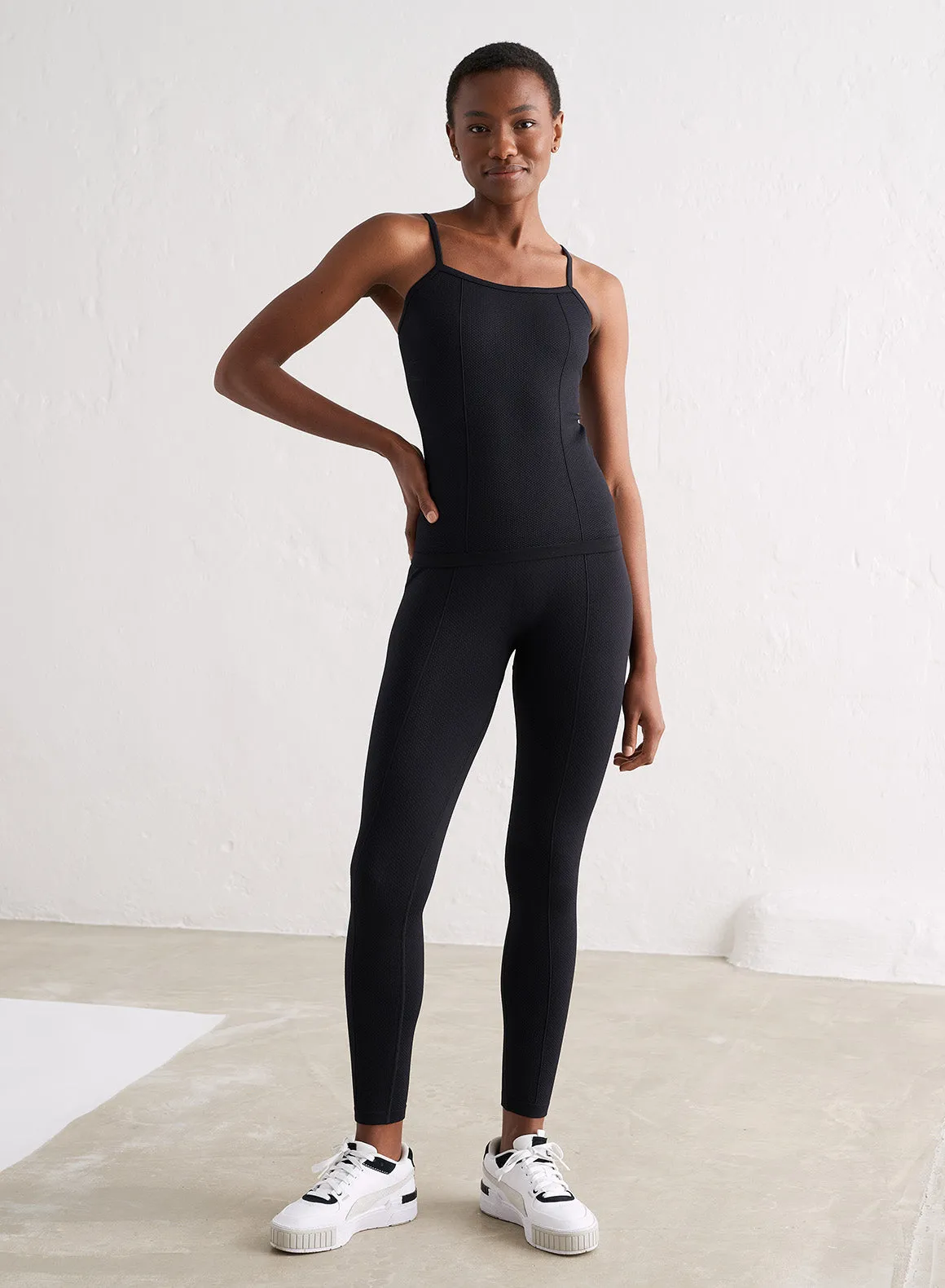 Black Luxe Seamless Strap Singlet