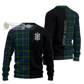 Black Watch Tartan Ugly Sweater with Family Crest and Half Of Me Style