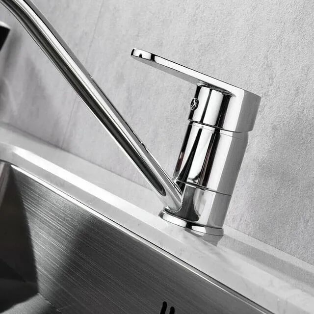 Brass chrome single handle low pressure kitchen faucet Homelody