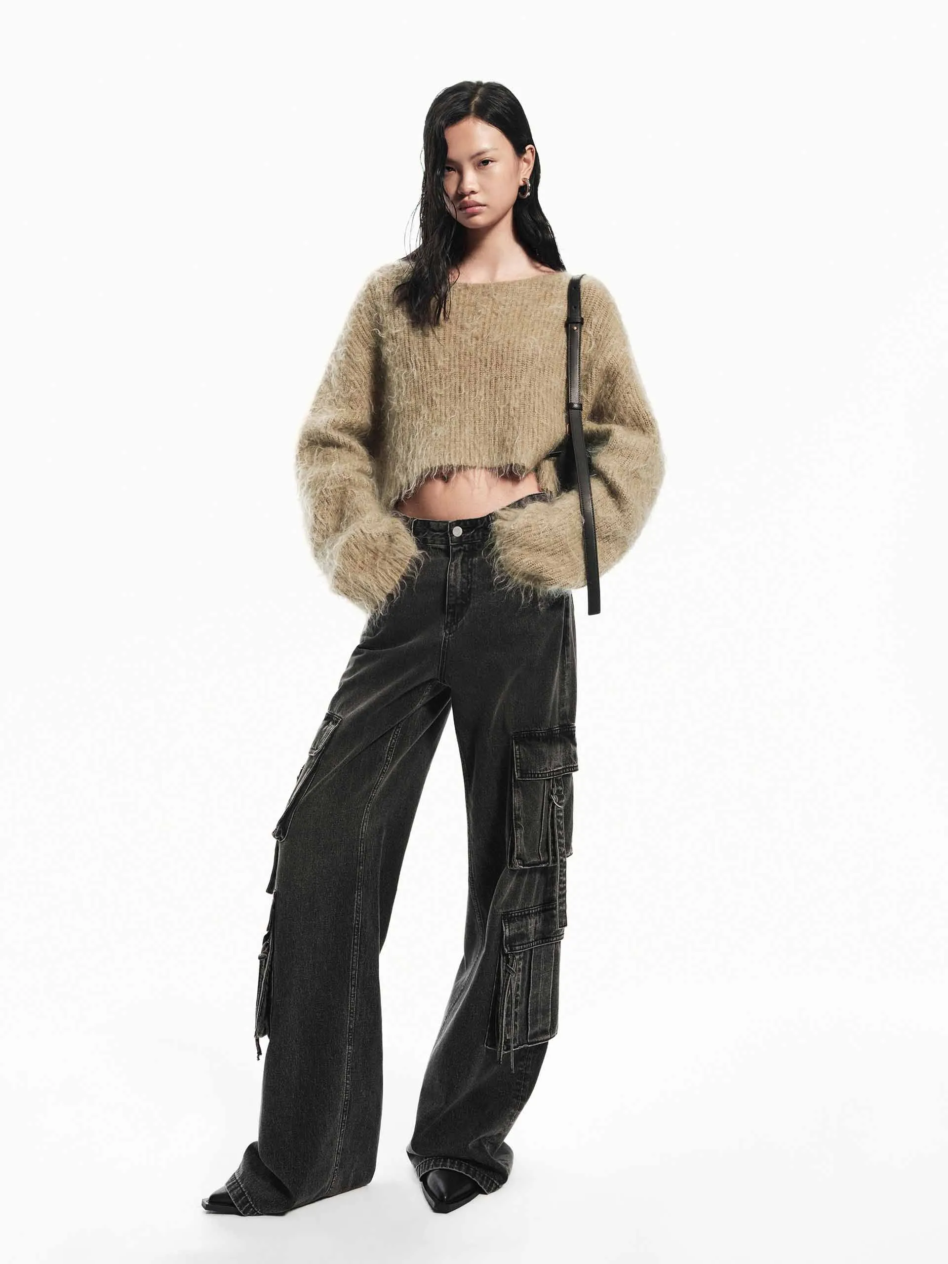 Brushed Cropped Sweater