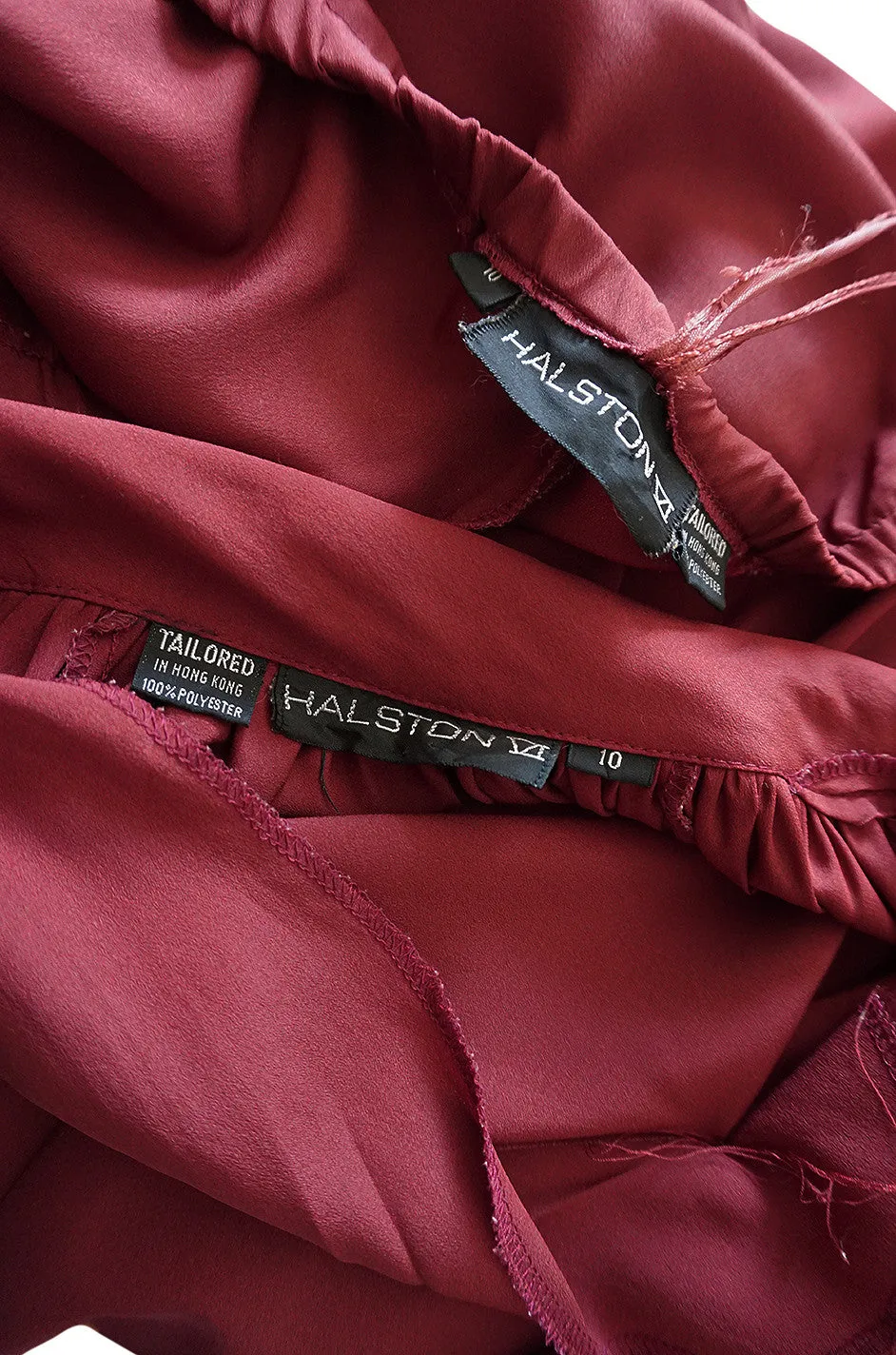 c.1974 Halston Deep Burgundy Evening Pajama Set