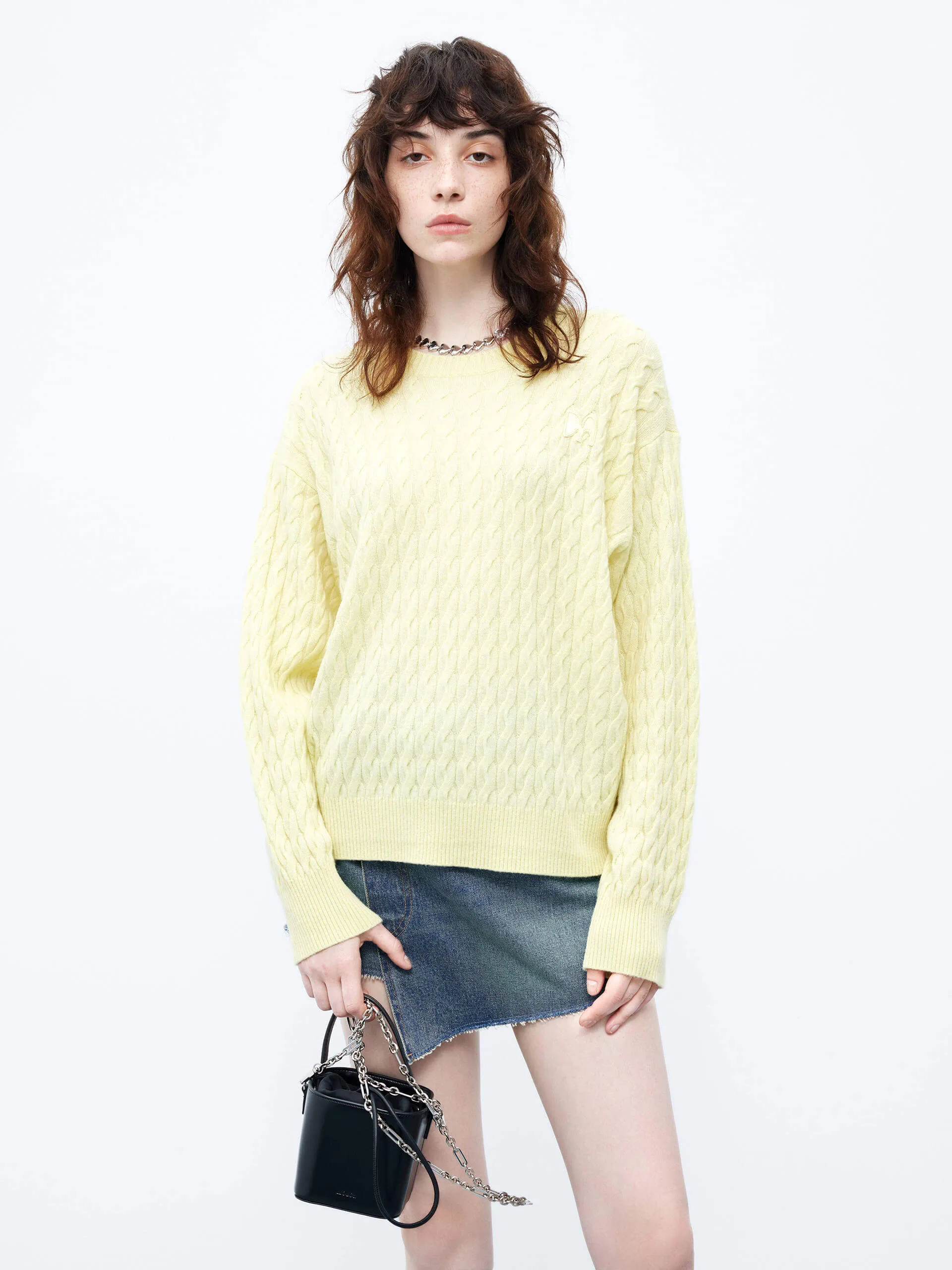 Cable Texture Knit Sweater