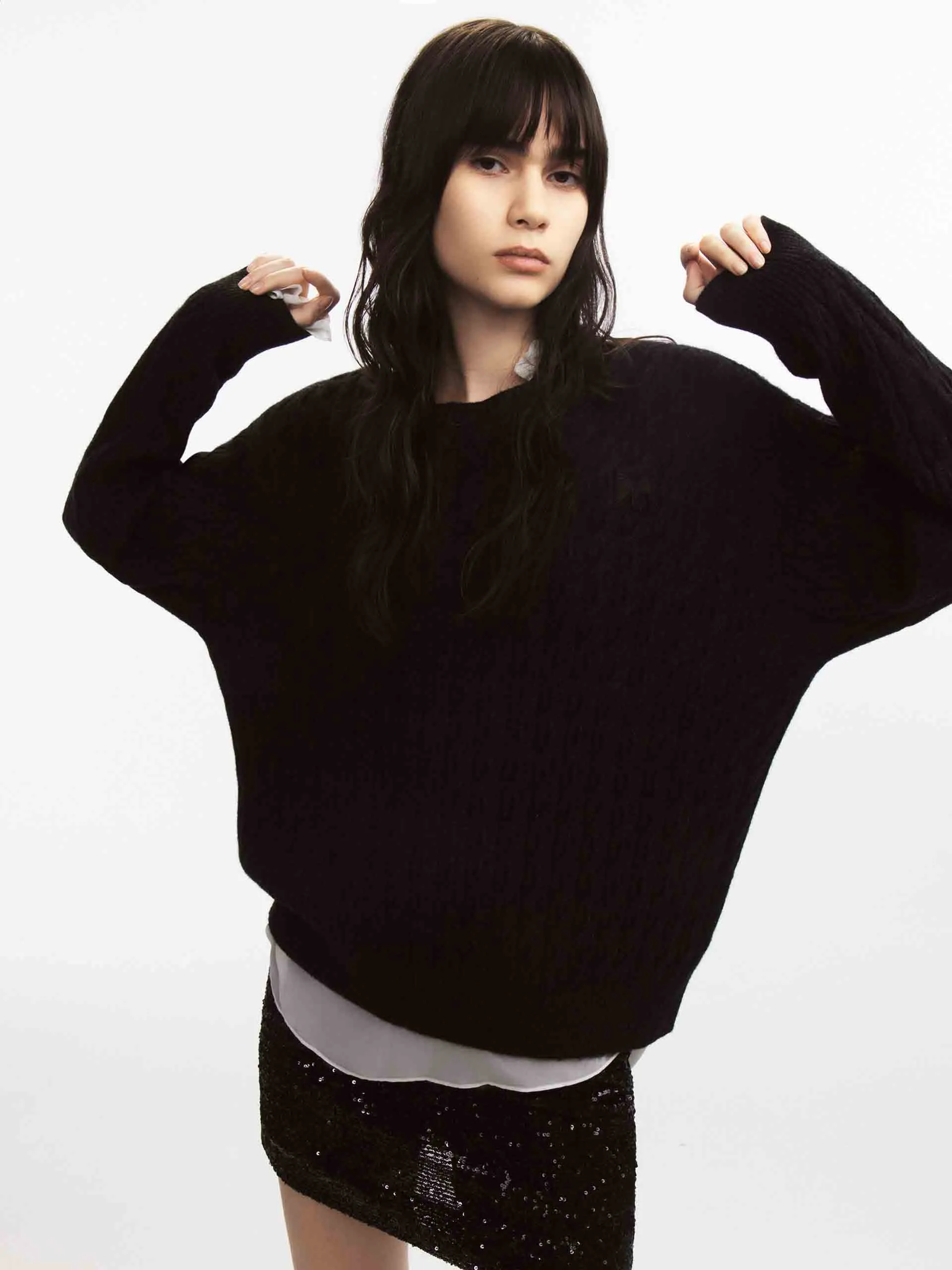 Cable Texture Knit Sweater