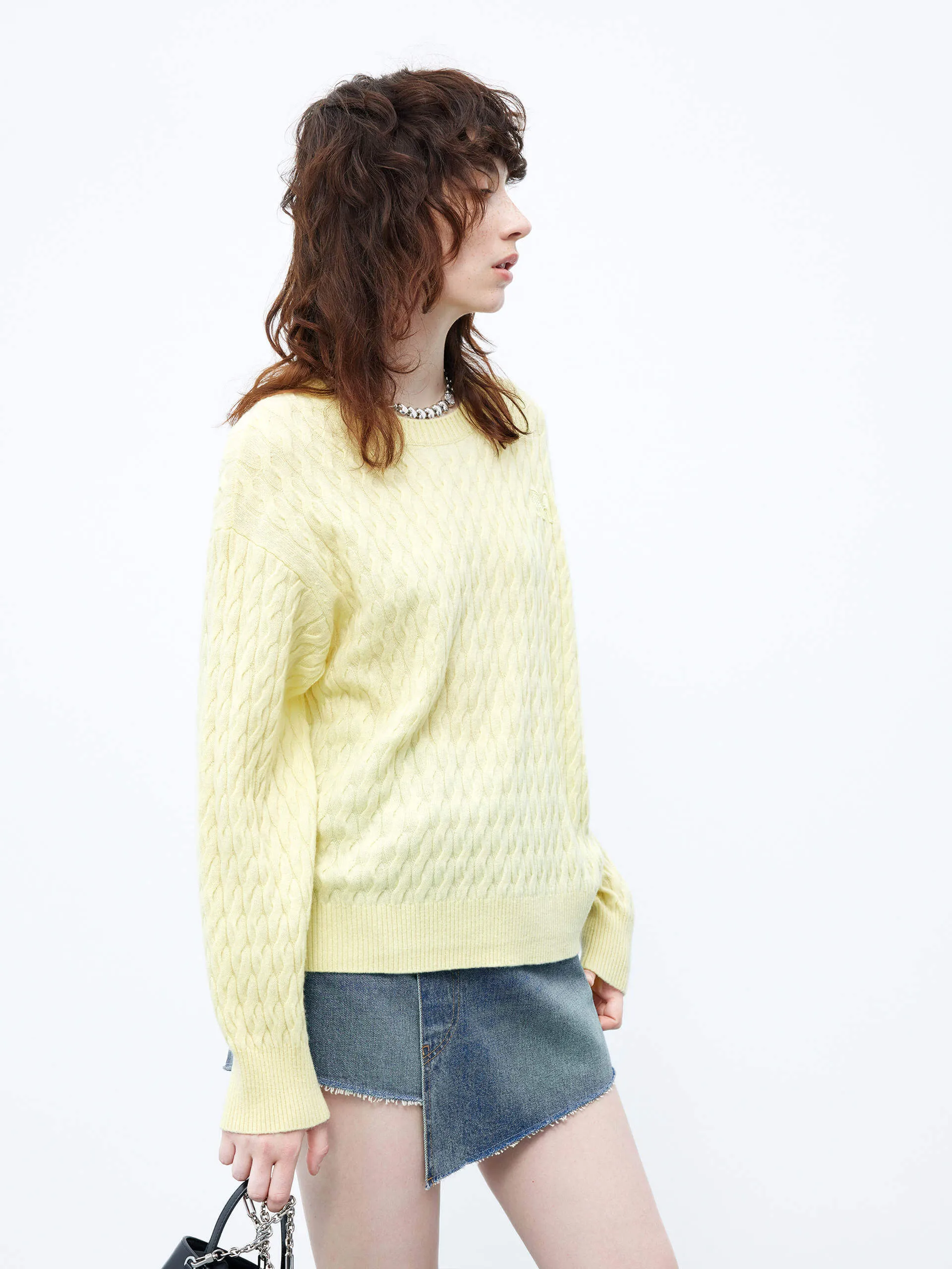 Cable Texture Knit Sweater