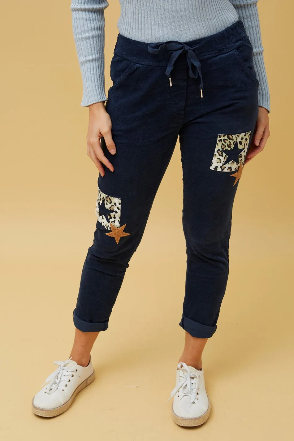 CARRISA PATCHWORK PRINT JOGGER PANTS