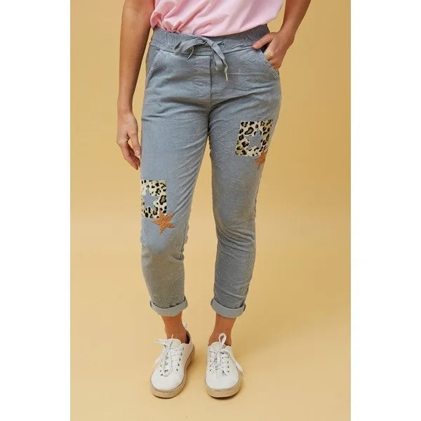 CARRISA PATCHWORK PRINT JOGGER PANTS