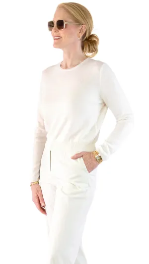 Cashmere Crewneck Pullover - Fleur de Sel