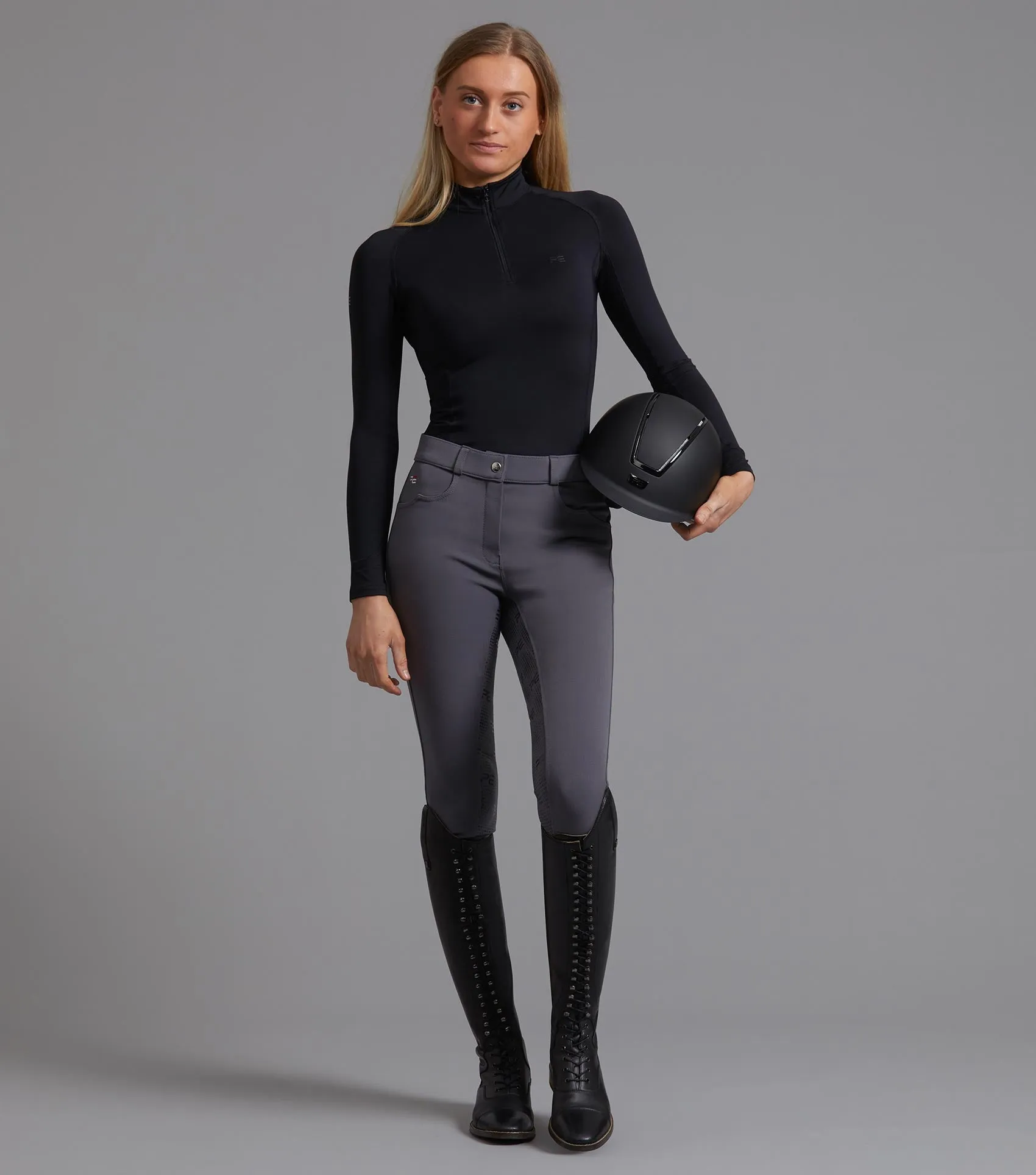 Cassa Ladies Full Seat Gel Riding Breeches Anthracite