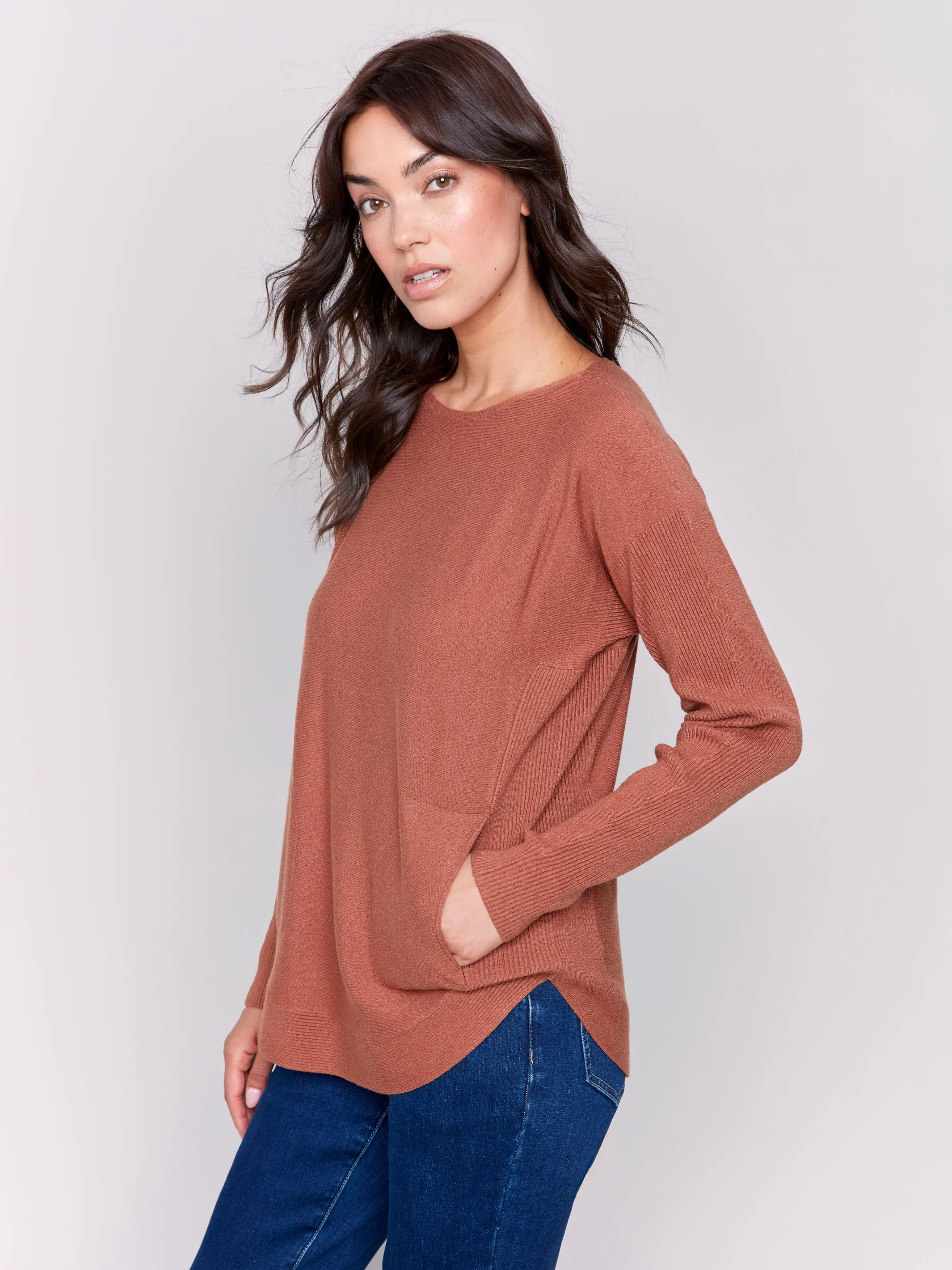 Charlie B- Round Hem Sweater