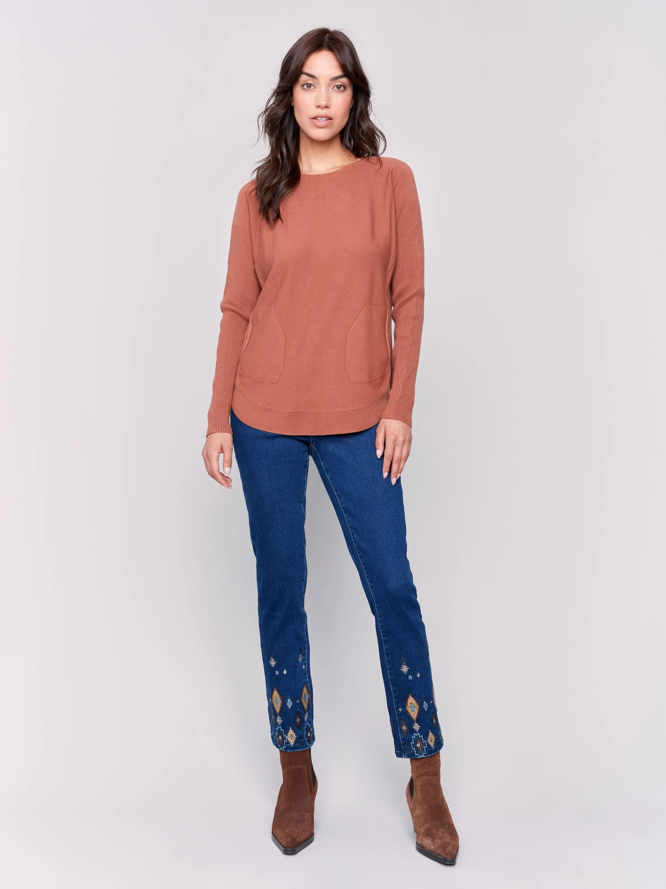 Charlie B- Round Hem Sweater